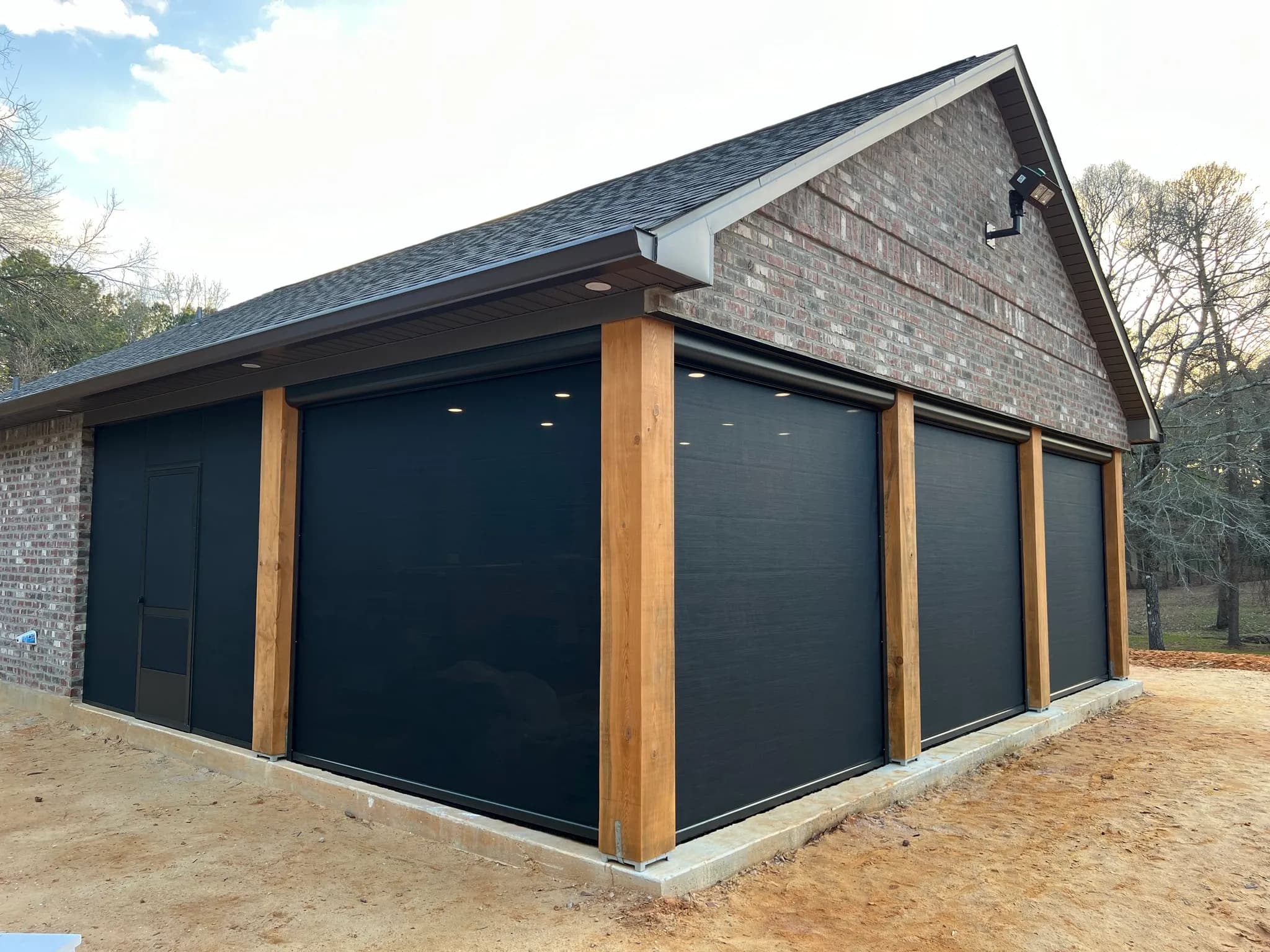 Professional motorized screen installation completed