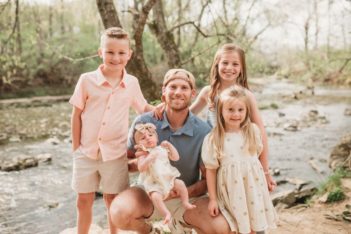 Lucas Reed with his family